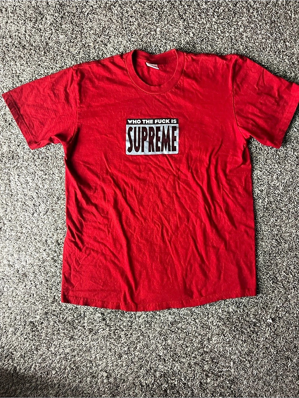 Supreme Who The F Tee Men's Red Graphic Short Sleeve